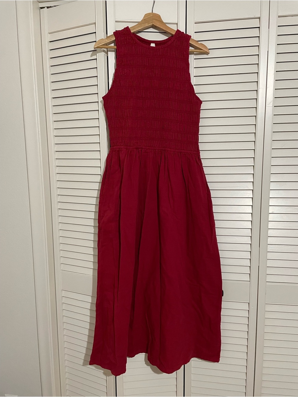 Sleeveless Smocked Maxi Dress in Poppi Red - Picture 7 of 10